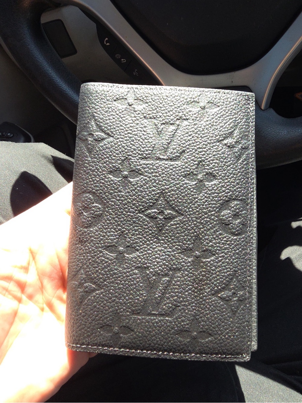 Louis Vuitton Black Embossed Monogram Card & Key Organizer Wallet